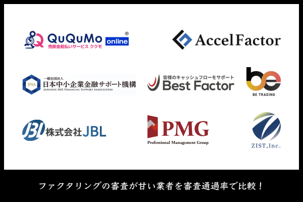 ファクタリングの審査が甘い業者9選