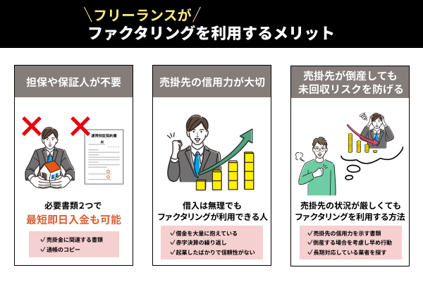 フリーランスがファクタリングを利用するメリット