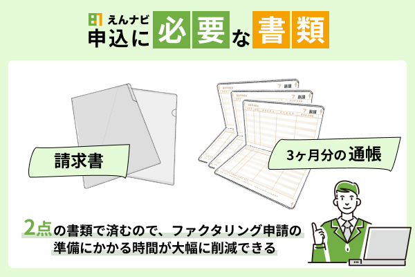 えんナビの必要書類は請求書・3ヶ月分の通帳と少ない