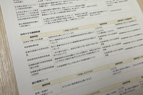 併用できる融資制度のリスト