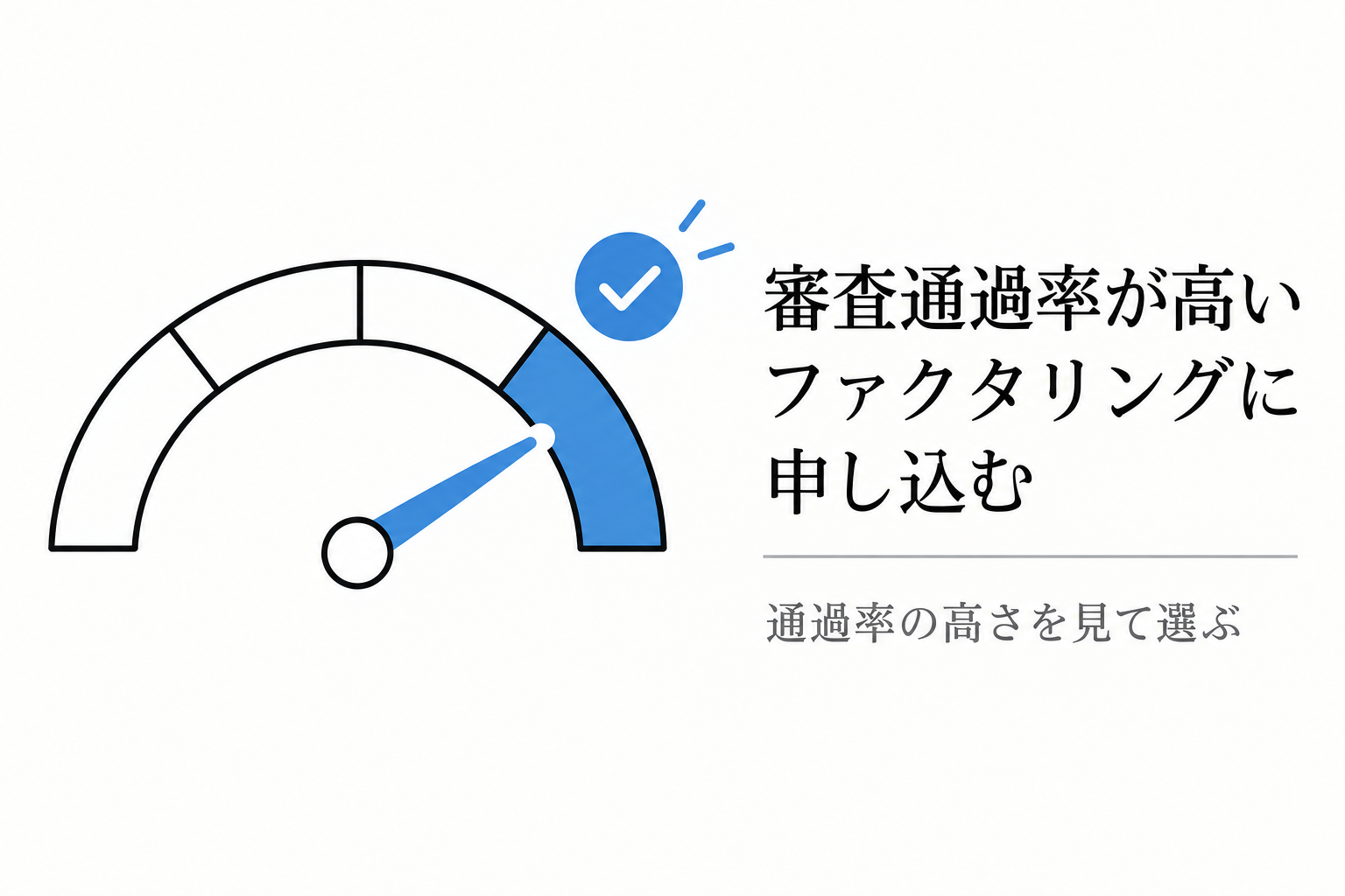 審査通過率の高い業者を選ぶことを示すメーターのイラスト