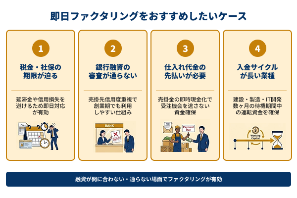 即日ファクタリングのおすすめ例