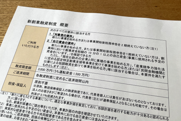 新創業融資制度の概要